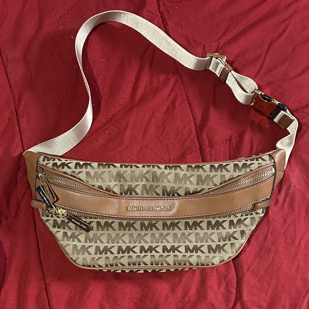 Michael Kors Brown Logo Belt Bag for Men